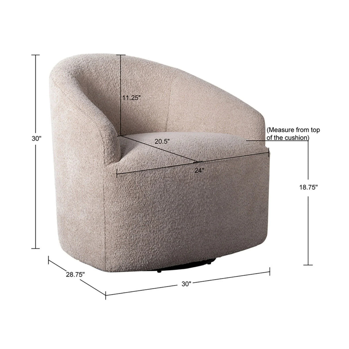 Upholstered 360 Degree Swivel Chair - Furniture Home Direct