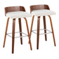 Maya - Mid Century Modern Fixed Height Barstool With Swivel With Square Footrest (Set of 2) - Furniture Home Direct