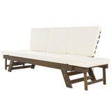 Outdoor Sofa with Adjustable Armrests - Beige - Furniture Home Direct