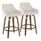 Daniella - Contemporary Fixed Height Counter Stool With Swivel With Round Footrest (Set of 2) - Furniture Home Direct