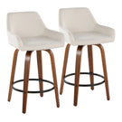 Daniella - Contemporary Fixed Height Counter Stool With Swivel With Round Footrest (Set of 2) - Furniture Home Direct