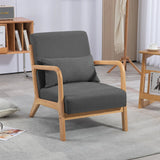 Leisure Chair With Solid Wood Armrest And Feet, Mid-Century Modern Accent Sofa, 1 Seat - Furniture Home Direct