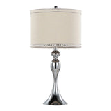 Ashland - Contemporary Table Lamp With Trim (Set of 2) - Polished Chrome / Cream - Furniture Home Direct