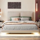 Upholstered Platform Bed With Sensor Light And 2 Large Backrests, With 2 Sets Of USB Port And Socket On Each Rear Bed Leg - Furniture Home Direct