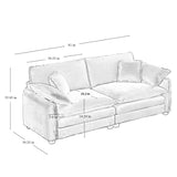 Modern 2 Piece Corduroy Living room Set - Light Brown - Furniture Home Direct