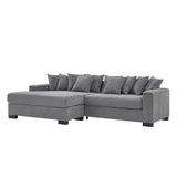111 Inch Luxury Sectional With Convertible Chaise Grey - Furniture Home Direct