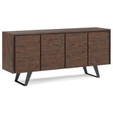 Lowry - Large 4 Door Sideboard Buffet - Distressed Charcoal Brown - Furniture Home Direct