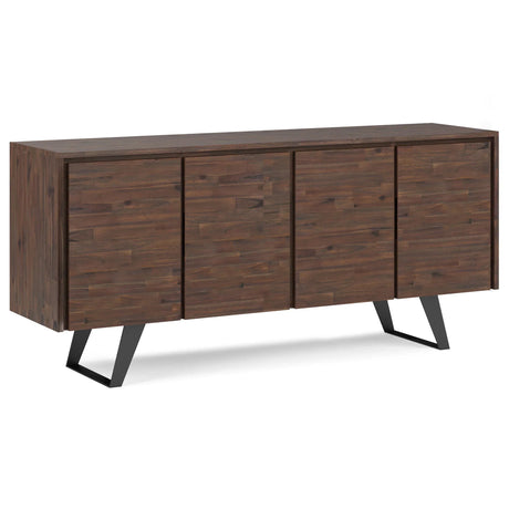 Lowry - Large 4 Door Sideboard Buffet - Distressed Charcoal Brown - Furniture Home Direct
