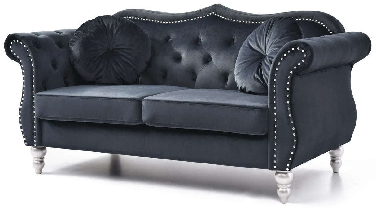 Stylish Flared Arm Loveseat - Furniture Home Direct