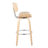 Lombardi - Mid Century Modern Fixed Height Barstool With Swivel With Round Footrest (Set of 2) - Furniture Home Direct