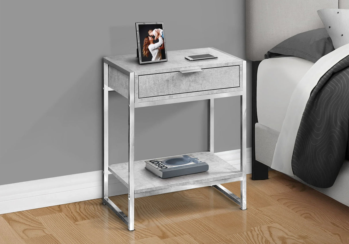 Accent Side Table, Storage Drawer, Spacious Tabletop - Furniture Home Direct