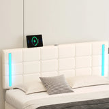 Storage Bed With LED Lights And Hydraulic Lift White - Furniture Home Direct