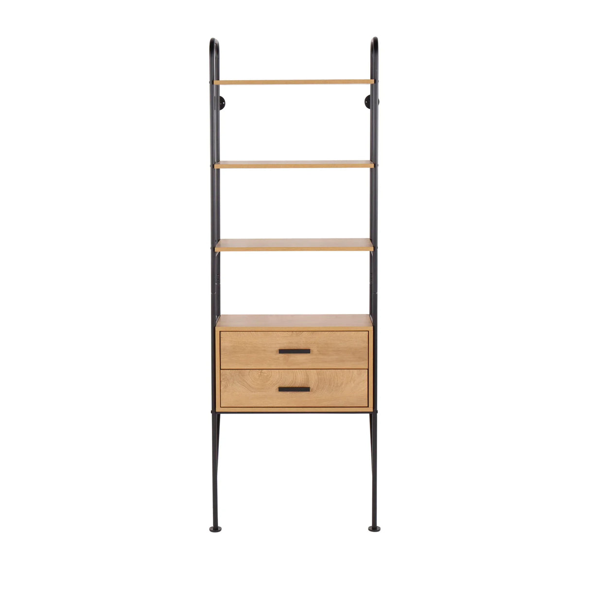 Lean - Industrial Bookcase - Black / Brown - Furniture Home Direct