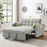 Modern Convertible Velvet Futon Loveseat With Sleeper Bed Function - Furniture Home Direct