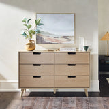 Mid-Century Hans 6 Drawer Dresser With Cut-Out Handles - Furniture Home Direct
