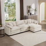 Modern Oversized Modular Cushion Sofa With Ottoman, Low Back, Deep Seating Sofa Set - Furniture Home Direct