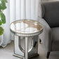 Round Table With Elegant Foral Design And Mirrored - Furniture Home Direct