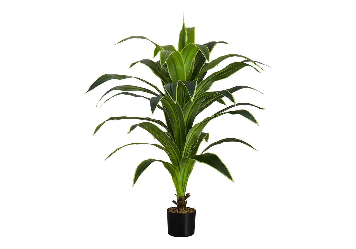 47" Tall, Artificial Plant, Dracaena Tree, Indoor, Faux, Fake, Floor, Greenery, Potted, Real Touch, Decorative - Green / Black - Furniture Home Direct