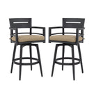 Outdoor Swivel Bar Chairs, 360 Degree Rotation, Ergonomic Backrest (Set of 2)