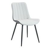 Dining Chairs Four Upholstered Leather Black Legs White - Furniture Home Direct