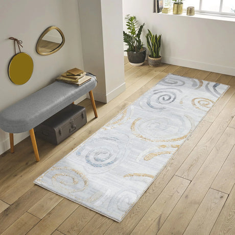 Nova - 2'7" X 7' Area Rug - Multi / White - Furniture Home Direct