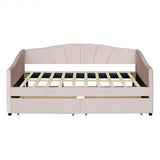 Upholstered Daybed With Two Drawers And Wood Slat - Furniture Home Direct
