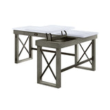 Talmar - Marble Top Weathered Writing Desk With Lift Top - Furniture Home Direct