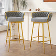 Bar Stools Set Of 2 Swivel Counter Height Gold Frame Grey - Furniture Home Direct