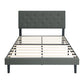 Modern Upholstered Platform Bed Frame With Button Tufted Linen Fabric Headboard - Furniture Home Direct
