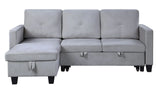 Nova - Velvet Reversible Sleeper Sectional Sofa With Storage Chaise - Furniture Home Direct