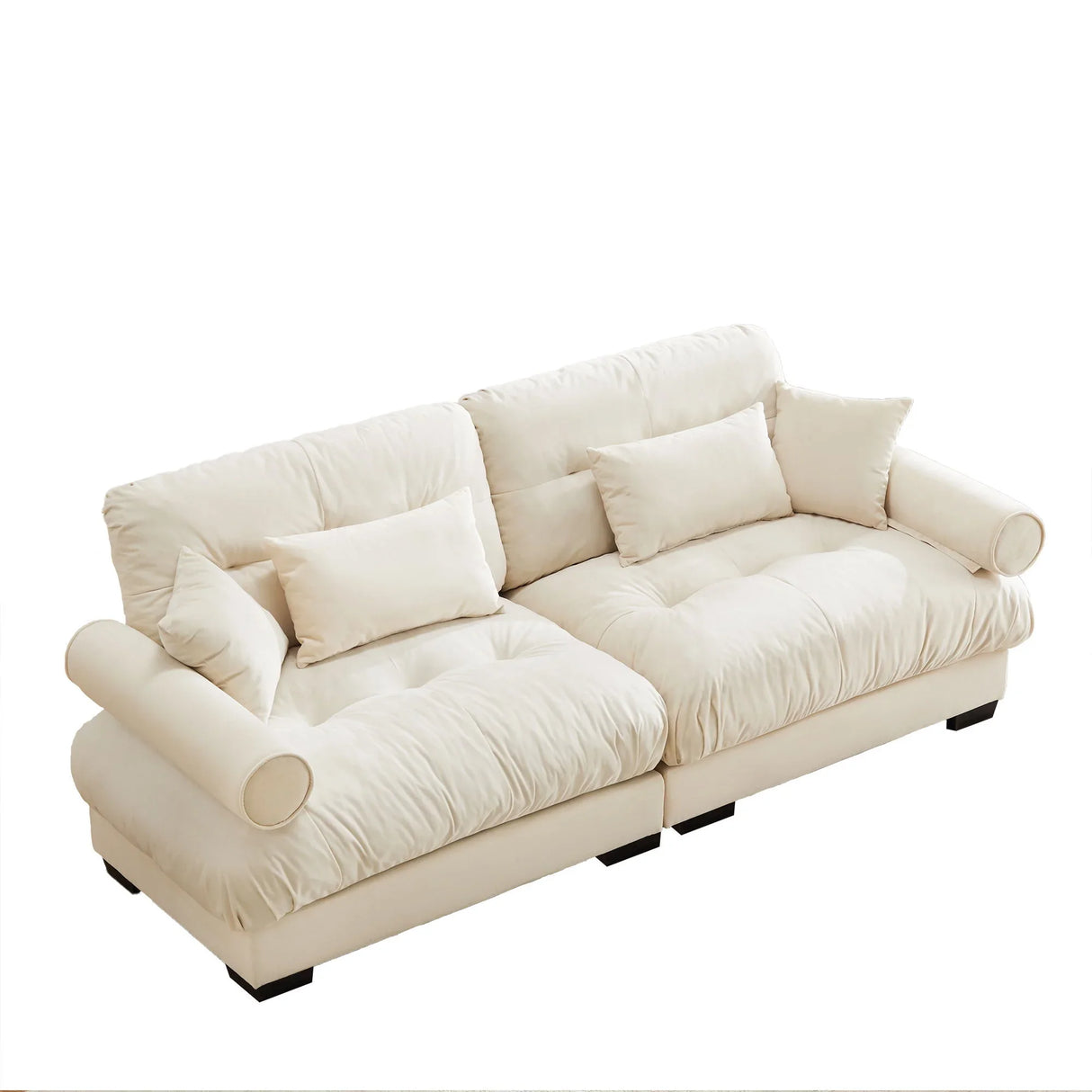 Modern Oversize Sofa With Cloud Like Comfort, Featuring Waist And Throw Pillows - Furniture Home Direct