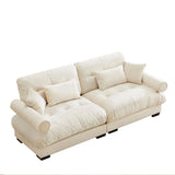 Modern Oversize Sofa With Cloud Like Comfort, Featuring Waist And Throw Pillows - Furniture Home Direct