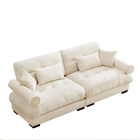 Modern Oversize Sofa With Cloud Like Comfort, Featuring Waist And Throw Pillows - Furniture Home Direct