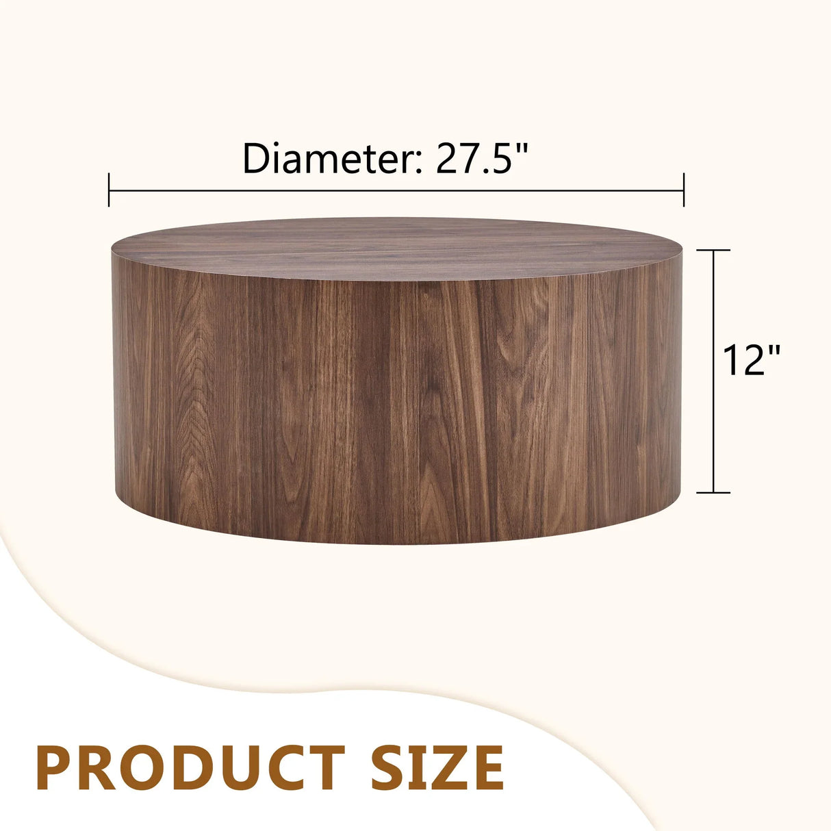 Cylindrical Coffee Table With Material For Living Room - Furniture Home Direct