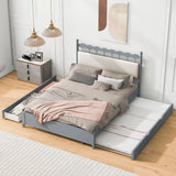 Storage Platform Bed With 2 Big Drawers & Trundle - Furniture Home Direct