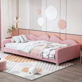 Upholstered Daybed, Sherpa Fabric Sofabed With Cloud-Shaped Backrest - Furniture Home Direct