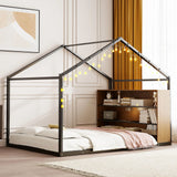 Bed House Frame With Shelves And Lights - Furniture Home Direct
