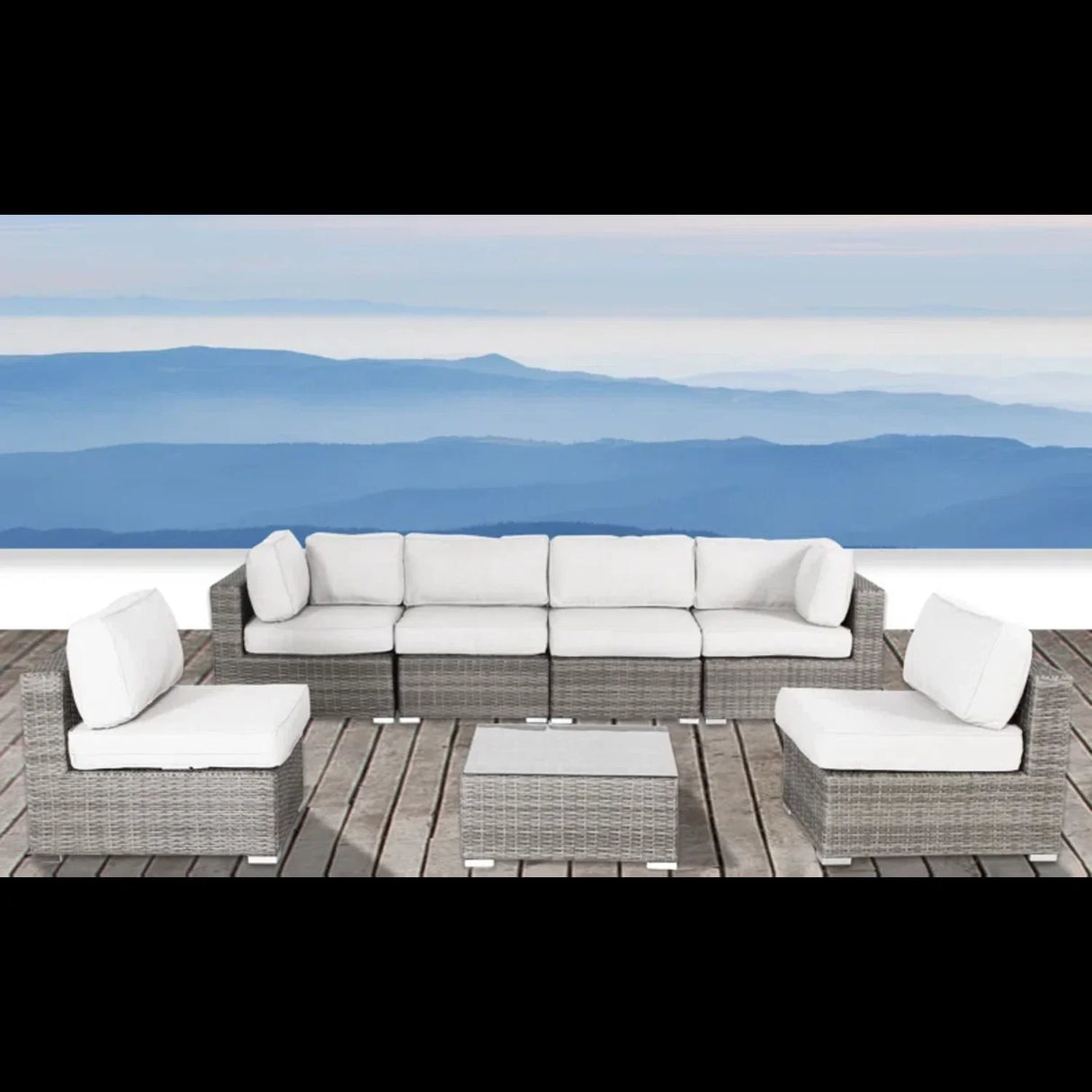 Seating Set With Cushions Handcrafted Wicker Design - Furniture Home Direct