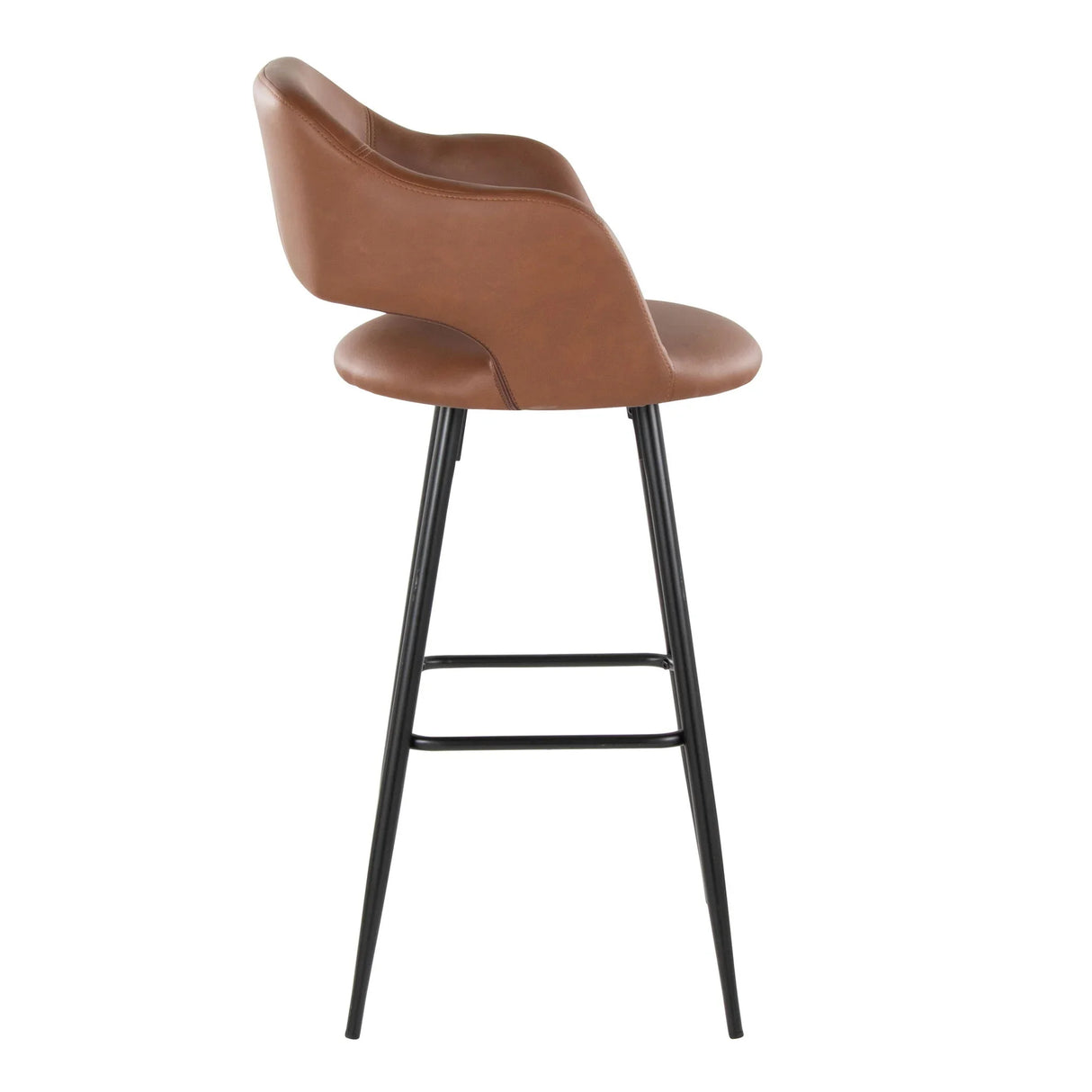 Margarite - Contemporary Fixed Height BarStool With Square Footrest (Set of 2) - Furniture Home Direct
