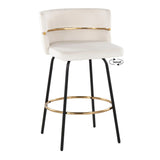 Cinch - Contemporary Fixed Height Counter Stool With Swivel & Round Footrest (Set of 2) - Furniture Home Direct