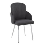 Cece Dahlia - 3 Piece Contemporary Dining Set - Chrome / Clear / Gray - Furniture Home Direct
