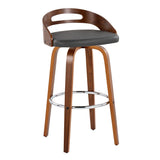 Cassis - Contemporary Fixed Height Barstool With Swivel With Round Footrest (Set of 2) - Furniture Home Direct