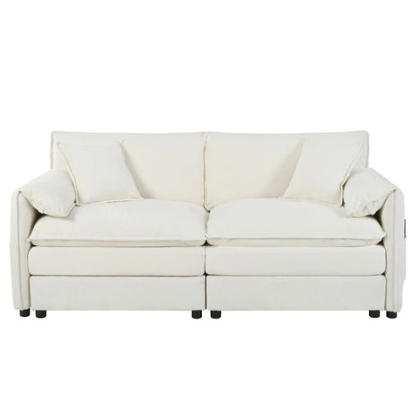 Modern Oversized Chenille Loveseat Sofa With Deep Seat And Diy Combination - Furniture Home Direct