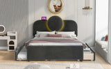 Platform Bed Upholstered With Storage Drawers Trundle Gray - Furniture Home Direct