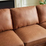 82.2" Suede Sofa with Left Facing Chaise, Brown - Furniture Home Direct