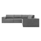 L Shaped Modular Sectional Sofa With Wide Seats Gray - Furniture Home Direct