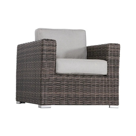 Rattan Wicker Patio Set With Cushions And Concrete Fire Pit - Furniture Home Direct