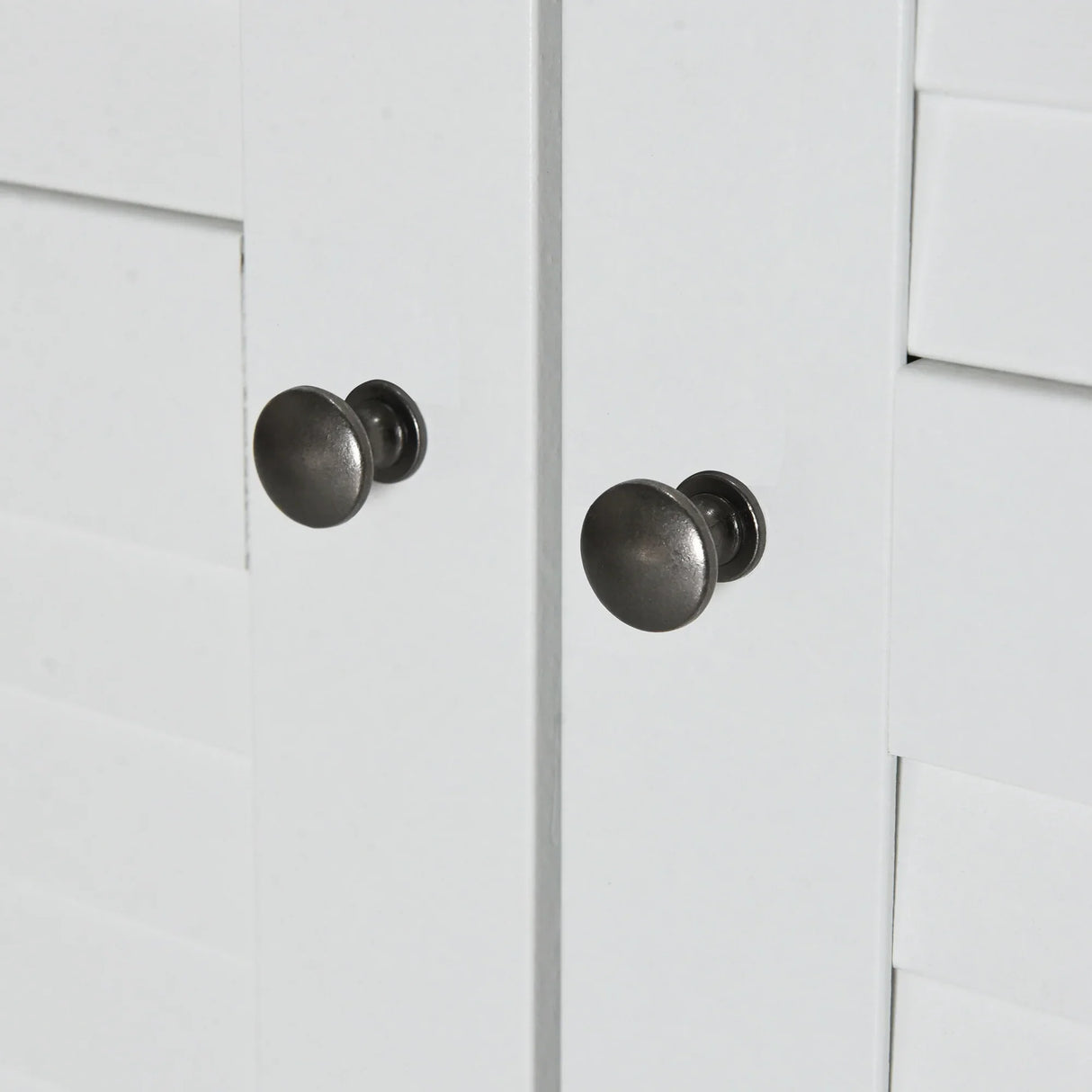 3 Shutter Door Wardrobe Armoire Closet with 2 Drawers, White - Furniture Home Direct
