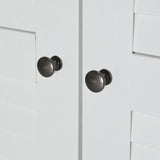 3 Shutter Door Wardrobe Armoire Closet with 2 Drawers, White - Furniture Home Direct