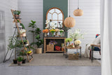 Farmhouse Round Wooden Round Coffee Table With Metal Legs - Black / Brown - Furniture Home Direct